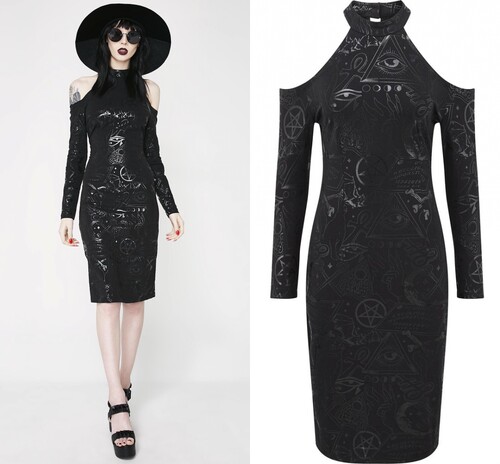 killstar哥特摇滚挂脖包身连衣裙