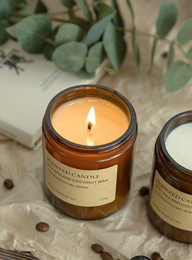 进口精油Vintage复古风香薰蜡烛玻璃杯蜡安神卧室助睡眠大豆椰蜡