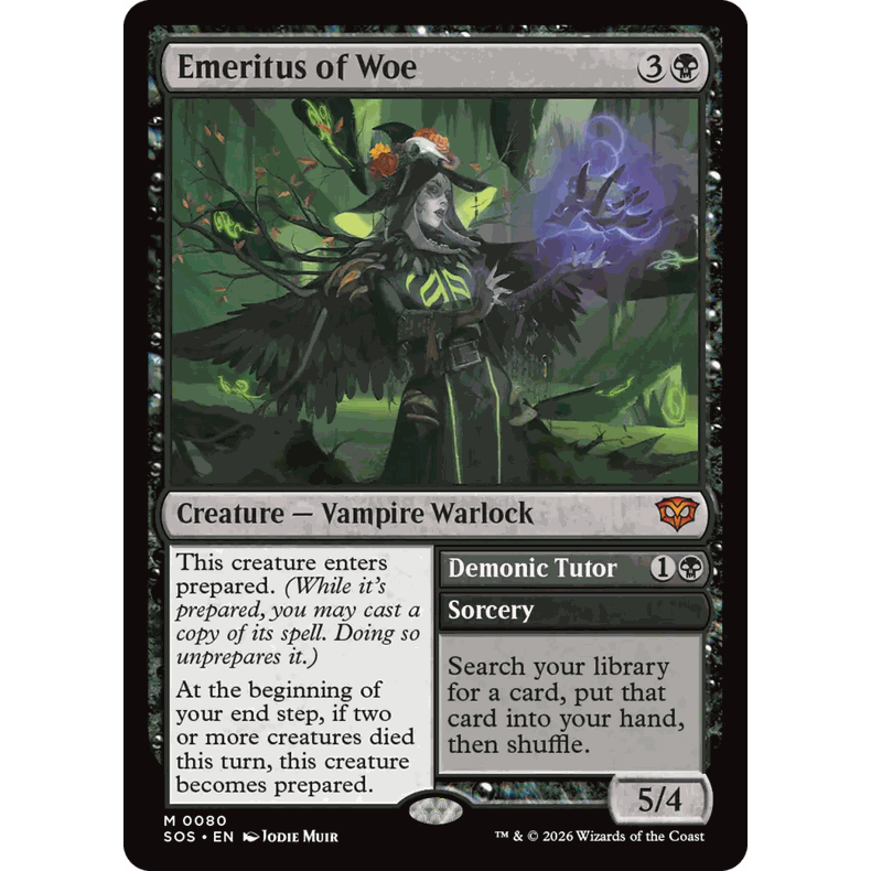 SOS 80 致悲尊贤 // 邪魔导师 Emeritus of Woe //  万智牌 闪 M - 实物图