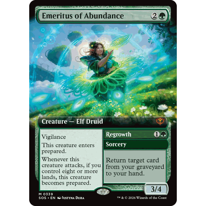 SOS 339 丰饶尊贤 Emeritus of Abundance 万智牌 闪 M 扩画 - 实物图