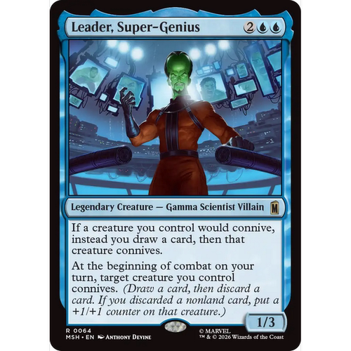 MSH 64 超级天才大头目 Leader, Super-Genius 万智牌 闪 R