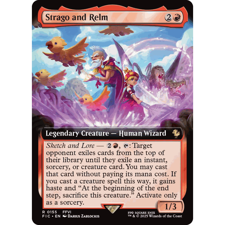 FIC 155 斯特拉格斯与瑞姆 Strago and Relm  万智牌 闪 R 扩画
