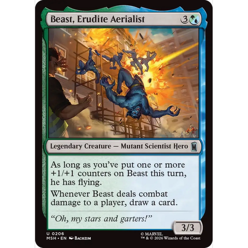 MSH 206 博学飞侠野兽 Beast, Erudite Aerialist 万智牌 闪 U