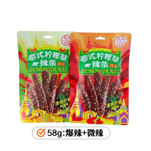 翻天娃泰式柠檬草辣条58g袋装爆辣微辣面筋制品零食