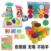 Bé gái nhặt bằng tay đất sét plasticine không độc màu bùn phù hợp với 12 màu bùn pha lê 3d màu bùn refill 24 màu - Đất sét màu / đất sét / polymer đất sét,