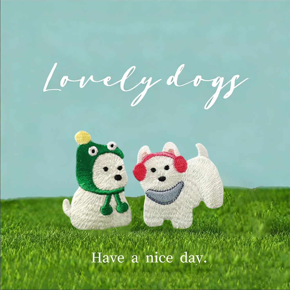 卡通小狗羽绒服补丁贴自粘免缝