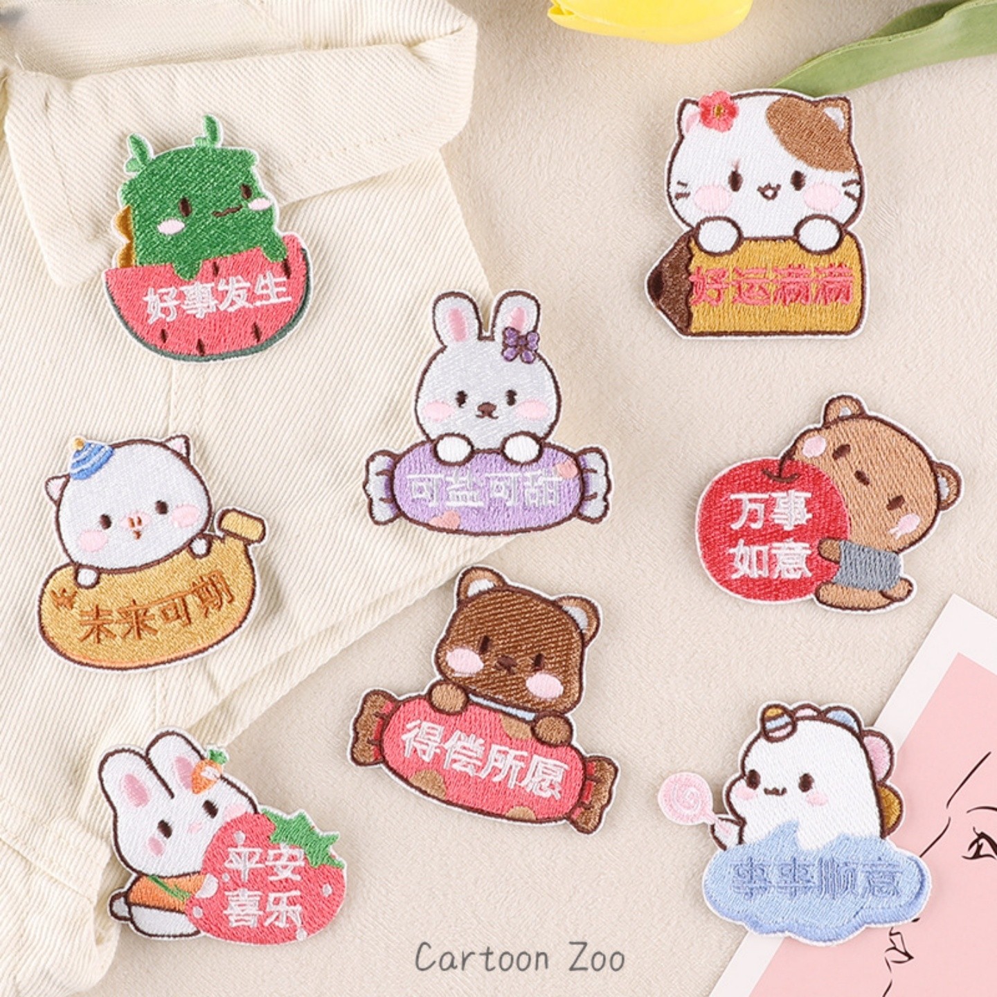 卡通动物衣服刺绣布贴标羽绒服裤子破洞修补丁贴儿童可爱大号配饰