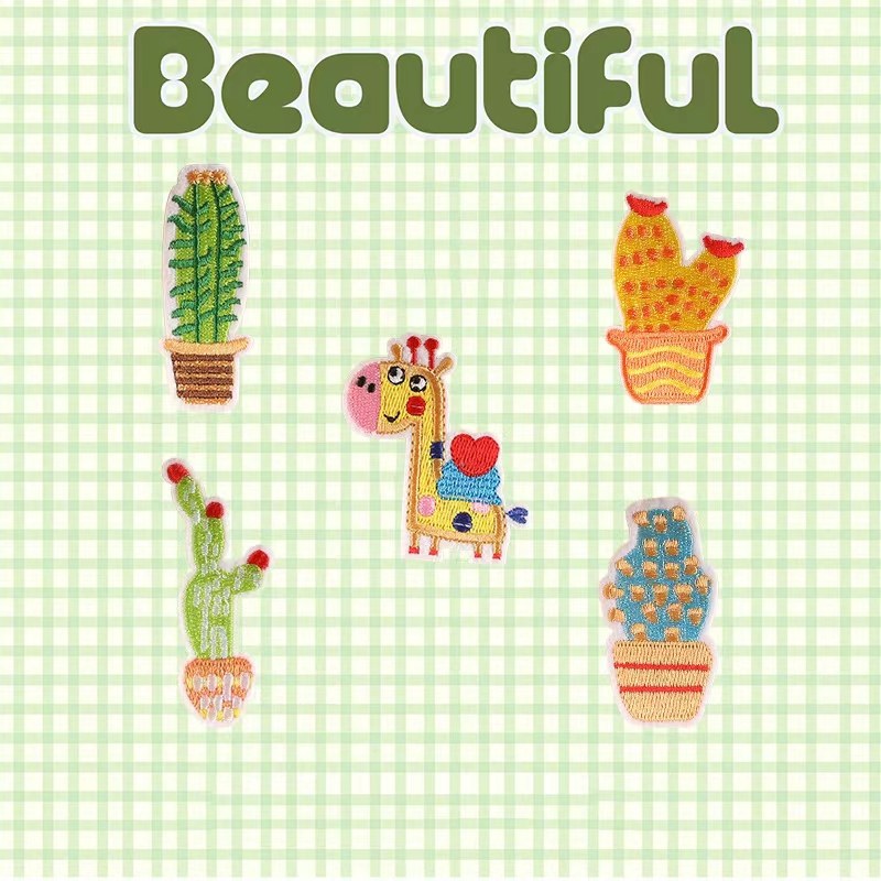 卡通仙人掌刺绣贴自粘免缝可爱手机壳包包衣服装饰贴diy补丁布贴,居家布艺,布贴,淘宝优惠券,粉丝福利购,淘宝优惠卷