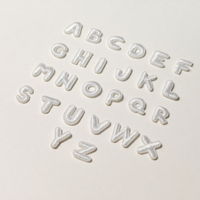 1cm迷你白色英文字母熨烫布贴