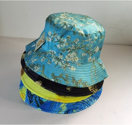 高品质名画系列梵g男女街头百搭休闲棒遮阳帽盆帽渔夫帽T31