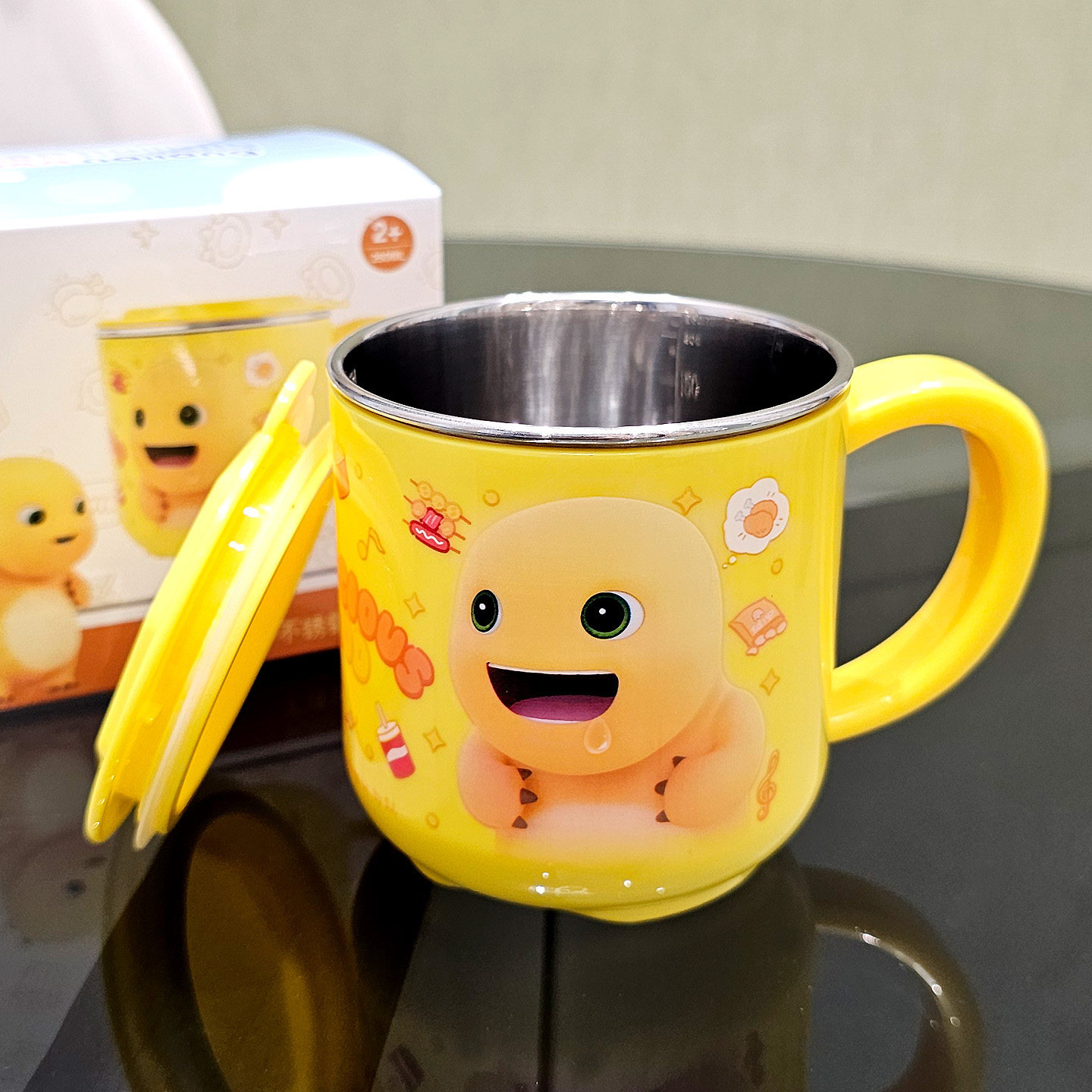 奶龙儿童卡通水杯304不锈钢水杯双层水杯可拆牛奶杯幼儿园喝水杯