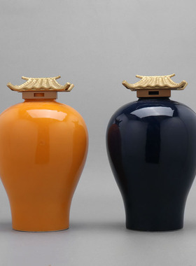 新中式风瓦片屋檐电视柜创意陶瓷