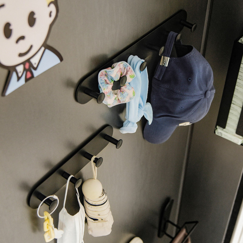 门后磁吸挂钩一排入户门玄关挂架防盗门磁铁收纳包包衣帽钩免打孔