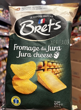 香港代购法国进口BRETS甘地芝士味薯片125g办公室休闲零食