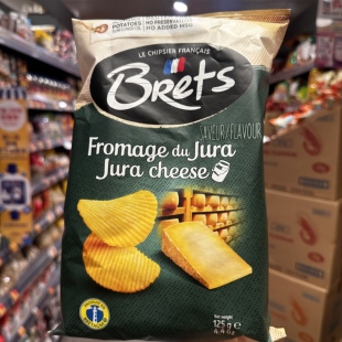 香港代购法国进口BRETS甘地芝士味薯片125g办公室休闲零食