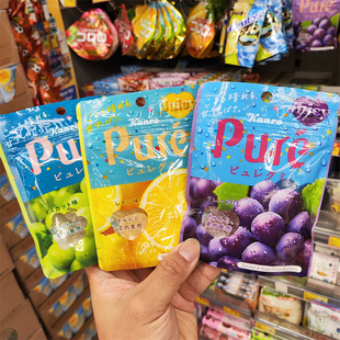 香港代购日本进口PURE甘乐柠檬味/青提味/紫葡萄橡皮软糖56g