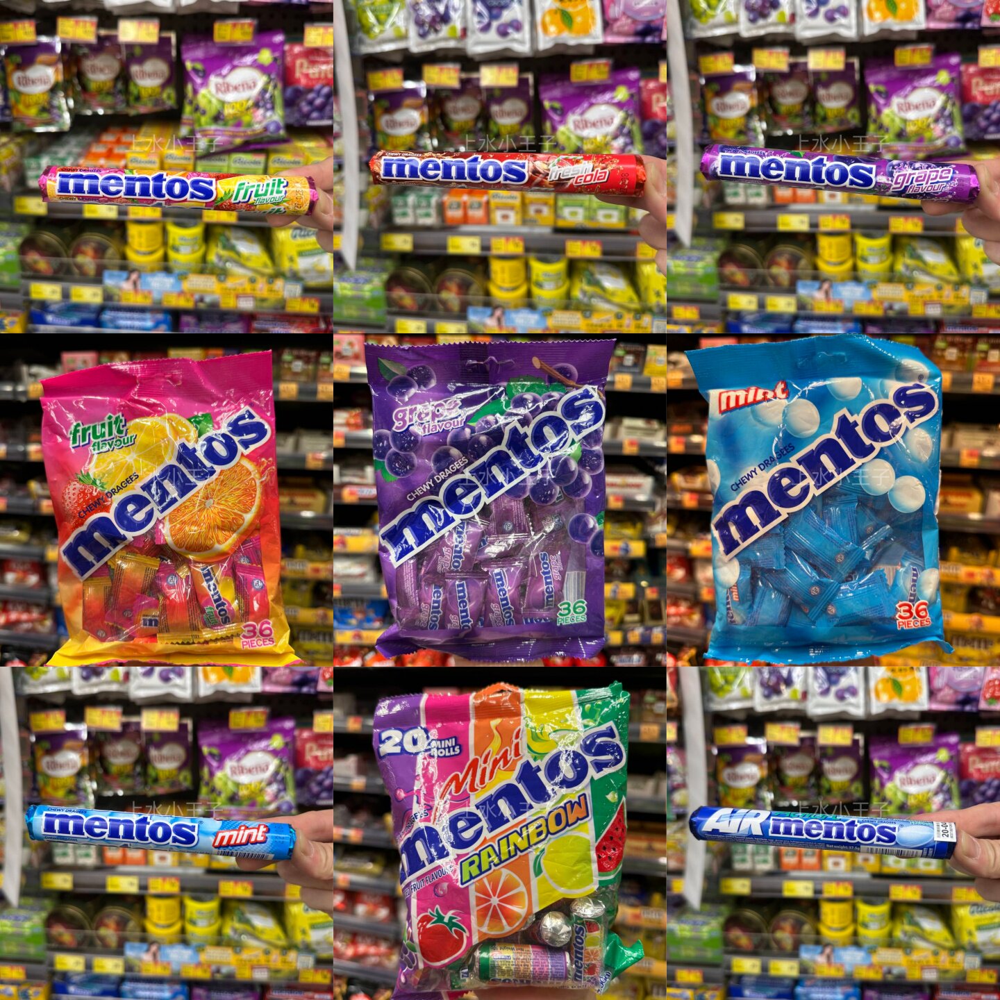 香港代购进口Mentos果汁糖多口味袋装软糖水果味糖果零食