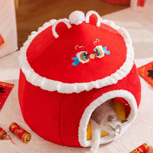 秋冬季猫咪暖暖空间蒙古帐篷猫窝中小型犬蒙古包狗窝新年款宠物窝