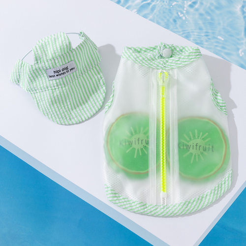 宠物服饰夏天降温卡通水果冰袋凉凉衣小型犬比熊户外背心狗狗衣服