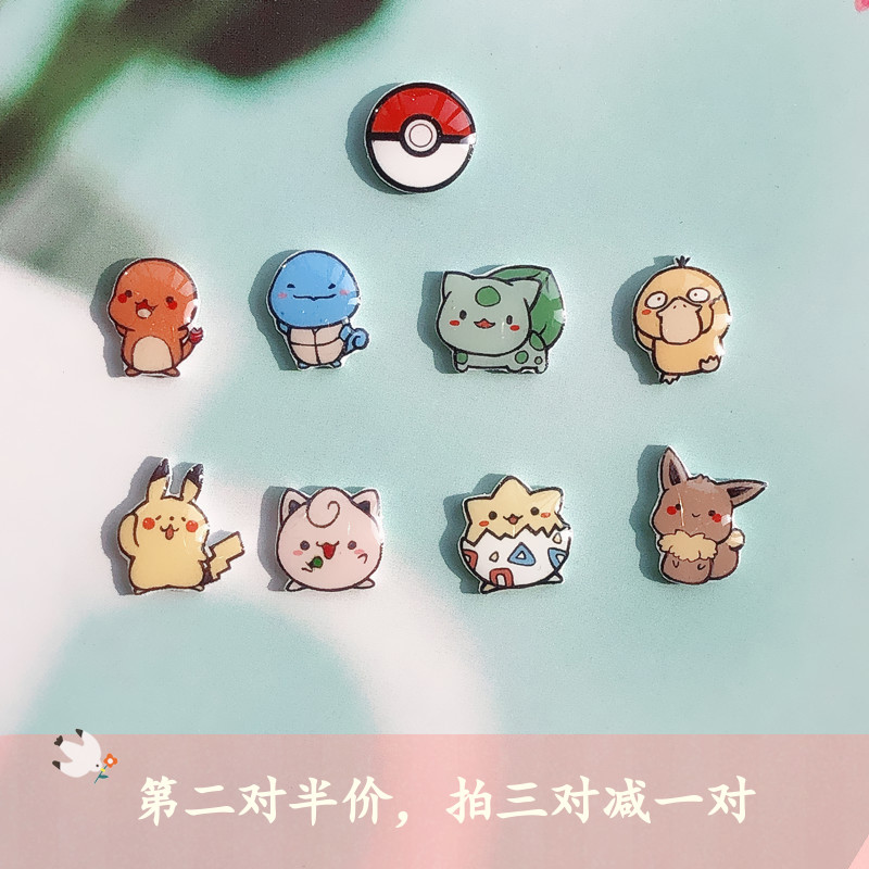 日系软妹风不对称纯银学生耳夹