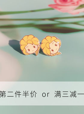 在逃公主手绘纯银耳夹
