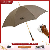 意大利Pasotti英国斗犬长伞棕格纹晴雨两用珐琅彩绘黄铜定制款
