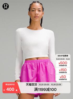 Wunder Train 女士运动短款长袖 T 恤丨lululemon丨LW3HJ3S