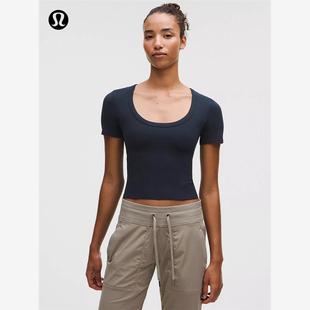 Smooth and Ribbed Nulu 女士低圆领运动T恤丨lululemon丨LW3IKBS