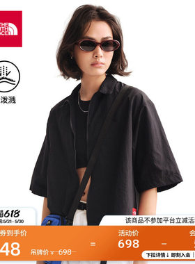 北面Red Box短袖衬衫女落肩宽松户外防泼水新款TheNorthFace|8FHB