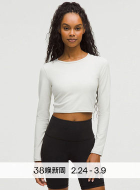 Wunder Train 女士运动短款长袖 T 恤透气丨lululemon丨LW3HJ3S