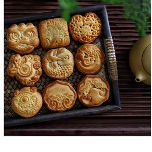 2026中式国潮风狮头如意福袋花生葫芦广式月饼模具山药糕辅食压花