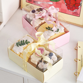 透明长条蛋糕卷包装 盒肉松毛巾卷瑞士卷烘焙千层蛋糕甜点打包盒子