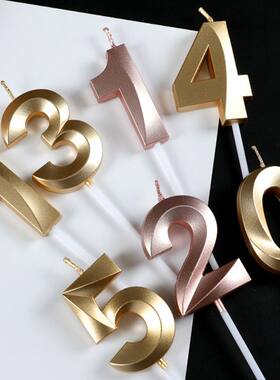 金色满月儿童生日派对数字蜡烛