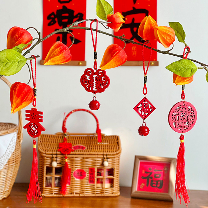 2026年春节吊牌流苏木挂件烘焙曲奇饼干糖果新年货包装盒diy装饰