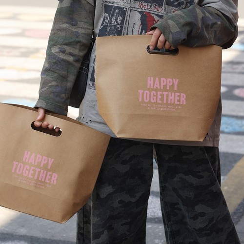 牛皮纸礼物袋手提袋烘焙面包欧包三明治外卖打包袋礼品袋圣诞节袋