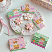 网红糖霜饼干包装 饰卡片 袋糖果袋曲奇透明袋子可爱卡通卡头页眉装