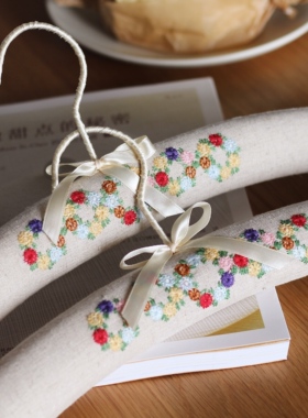 比烟花寂寞｜41CM 法式复古欧式文艺布婚纱衣架 防滑无痕海绵衣撑