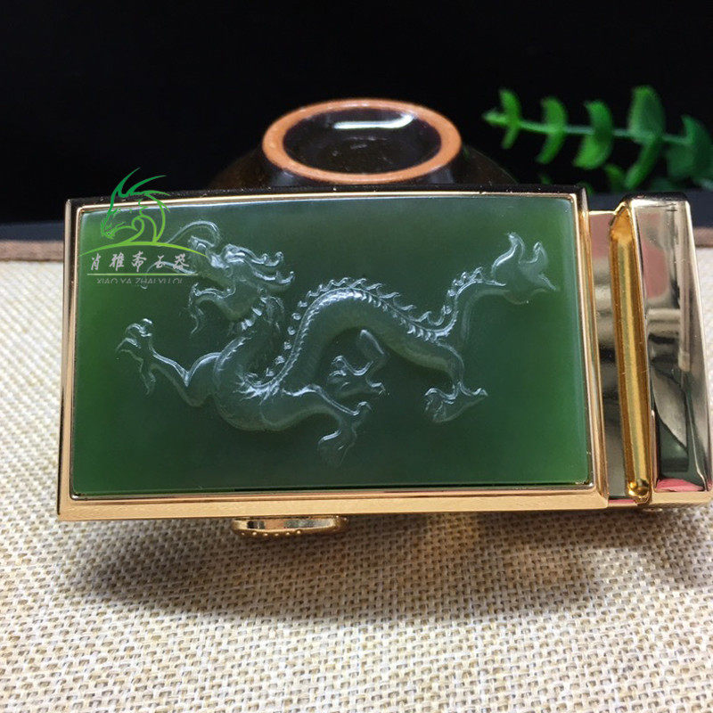 XIAO YAZHAI 천연 HETIAN 옥 조디악 드래곤 벨트 버클 헤드 남자 드래곤은 세계 벨트 버클 헤드 PIXIU 자동 버클을 여행합니다