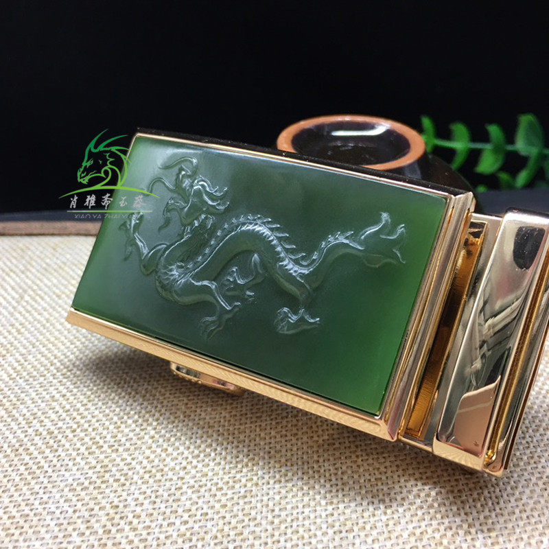 XIAO YAZHAI 천연 HETIAN 옥 조디악 드래곤 벨트 버클 헤드 남자 드래곤은 세계 벨트 버클 헤드 PIXIU 자동 버클을 여행합니다