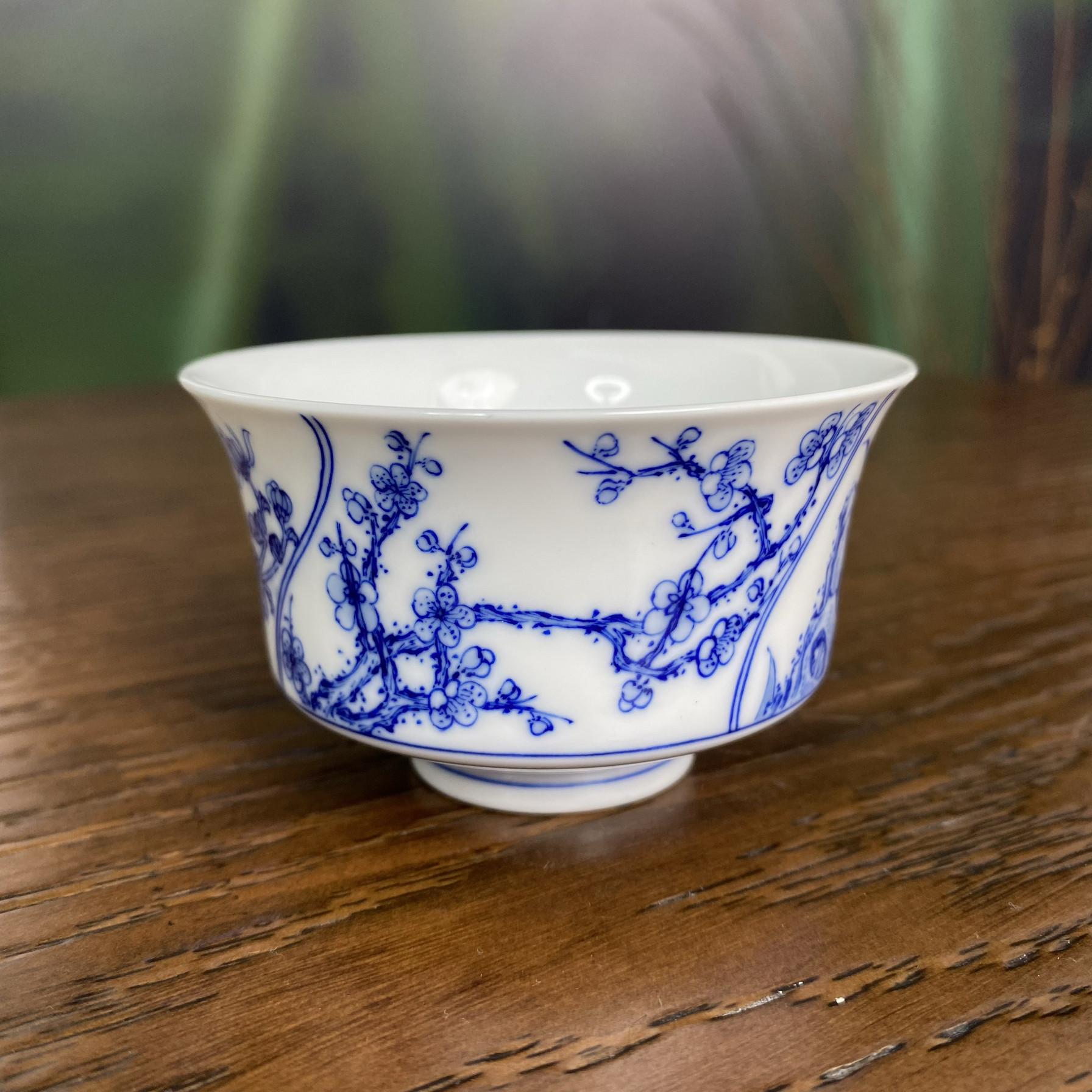 正兮堂 景德镇九段烧 妙手青花款 四季花卉主人杯 单杯 茶杯