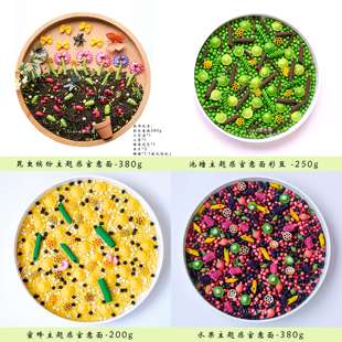 儿童感官盆材料包幼儿园益智早彩豆彩米教具动植物玩具蜜蜂昆虫