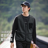 拓路者400g摇粒绒背心男士 V领加绒马甲秋冬户外保暖针织抓绒马褂