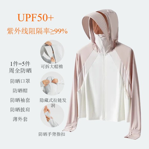 simboo信步冰丝防晒衣女防紫外线春夏皮肤衣凉感轻薄透气外套