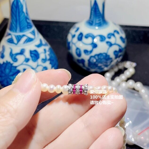 HIGH-END JEWELRY BUCKLE SILVER GOLD-PLATED DIAMOND RUBY CONNECTION BUCKLE DIY ACCESSORIES JADE MILLET BEADS WILD CONNECTION BUCKLE