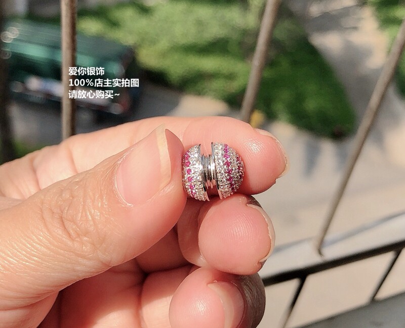 HIGH-END  PLATED WHITE GOLD VERSATILE PEARL JADE CONNECTION BUCKLE MICRO INLAID DIAMOND BALL CONNECTION SCREW BUCKLE