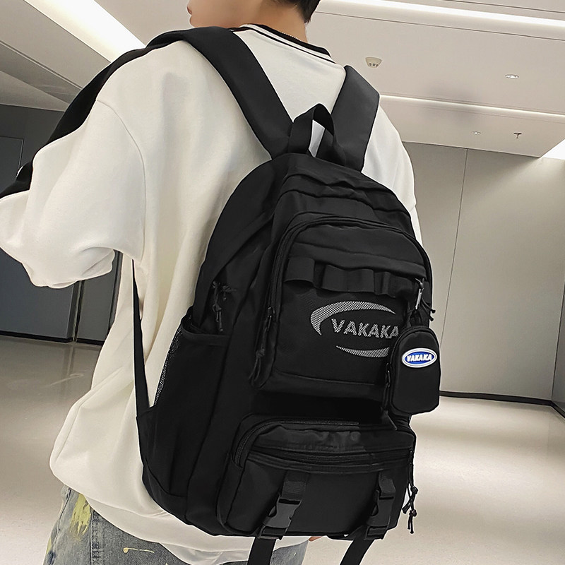 背包男士双肩包黑色新款ins潮牌大容量电脑旅行大学生高中生书包