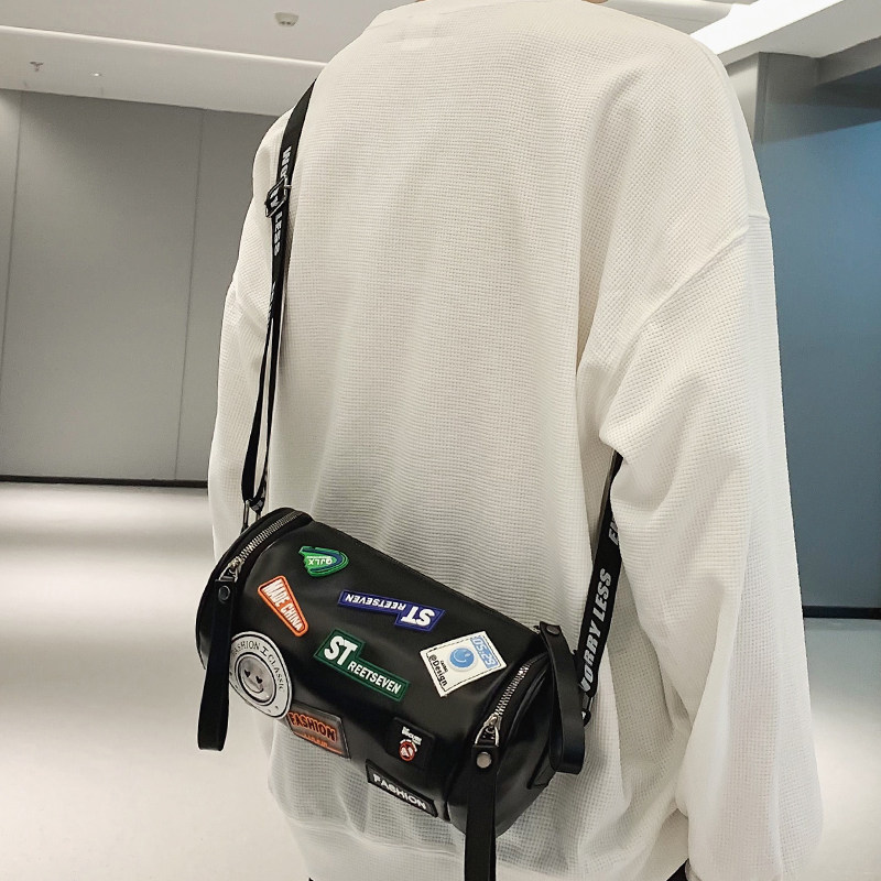 斜挎包男士ins潮牌水桶包黑色新款潮流街头单肩包手机休闲小挎包,箱包皮具/热销女包/男包,男士包袋,淘宝优惠券,粉丝福利购,淘宝优惠卷