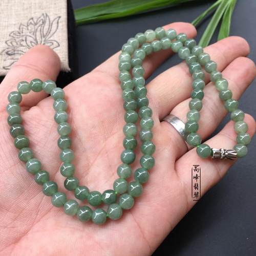 天然缅甸翡翠项链女珠