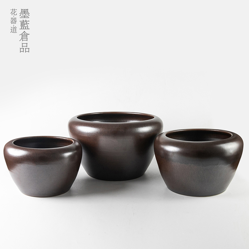 中华花艺赛专用插花器皿陶瓷中式缸日式花道水培植物复古花盆摆件