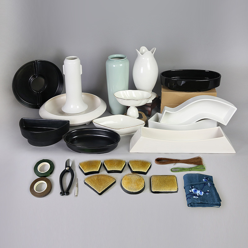 小原流花器大全套装禅意日式插花器皿陶瓷日本剑山底座花盆花盘,鲜花速递/花卉仿真/绿植园艺,花盆,淘宝优惠券,粉丝福利购,淘宝优惠卷